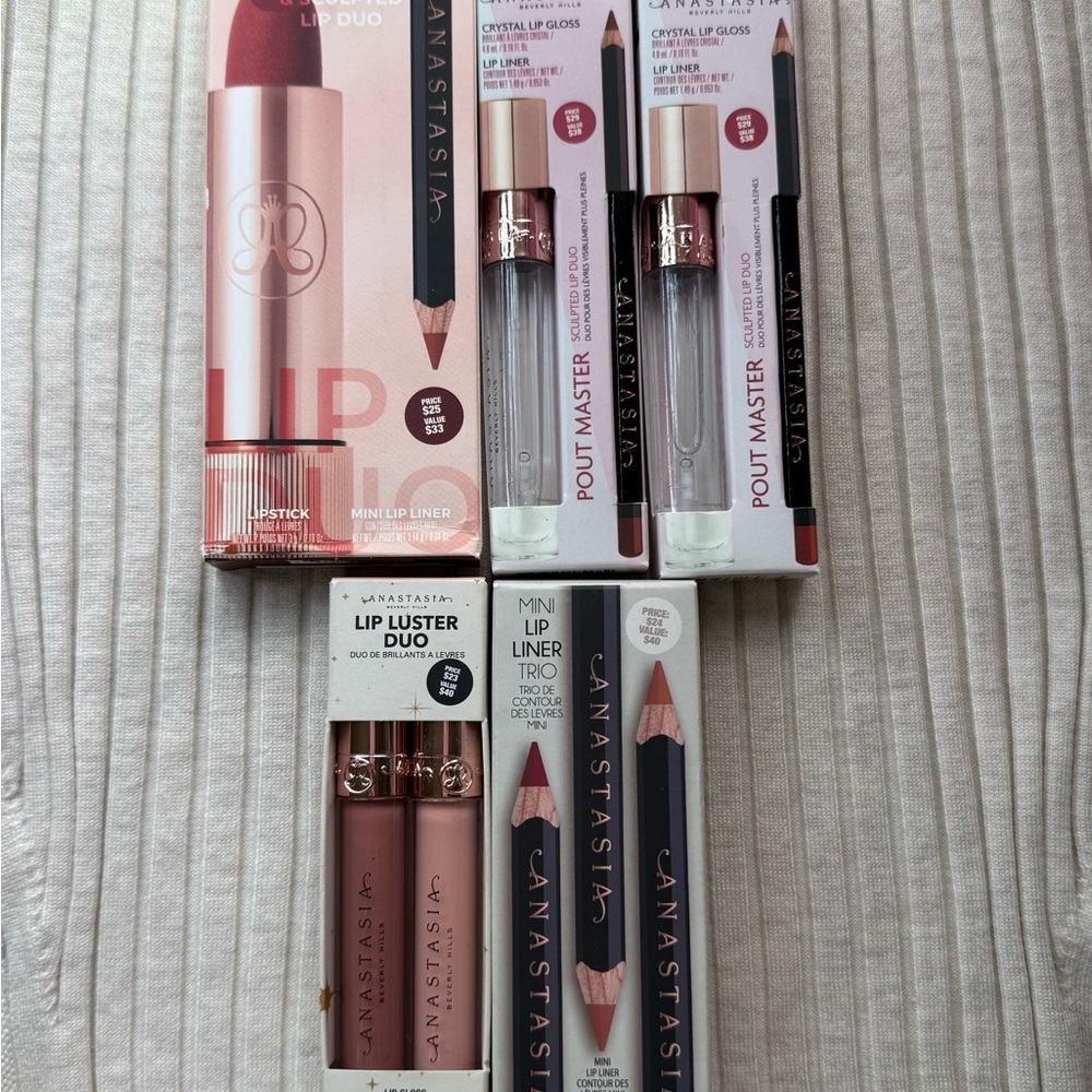 Anastasia Lip Collection - Pink, Black, and Clear